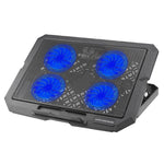 X4 Laptop Cooling Pad 4 Fan Height Adjustable 7 Levels Speed Control Noiseless Stand