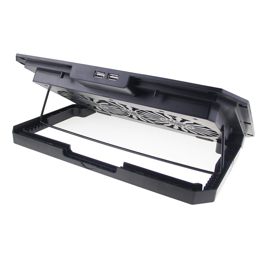 N22 Justerbar Laptop Kølestander Telefonholder Bærbar Notebook-køler med 2 USB-porte