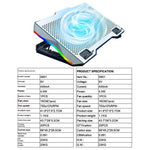 S601 Adjustable Height Gaming Laptop Cooling Pad RGB Light Notebook Cooler with Phone Holder