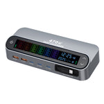 PD 3.1 140W GaN Desktop Charger Digital Display Multi-port Charging Station with Retractable Type-C Cable