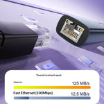 LDNIO RJ-01UC USB-A + USB-C til RJ45 Gigabit Ethernet Adapter Dobbeltport Kabelbaseret Netværkskonverter til Bærbar og Stationær Computer