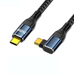 D24105 50cm side-retvinklet USB-C til USB-C kabel 240W PD 3.1 hurtigopladning E-Marker chip datakabel til laptop