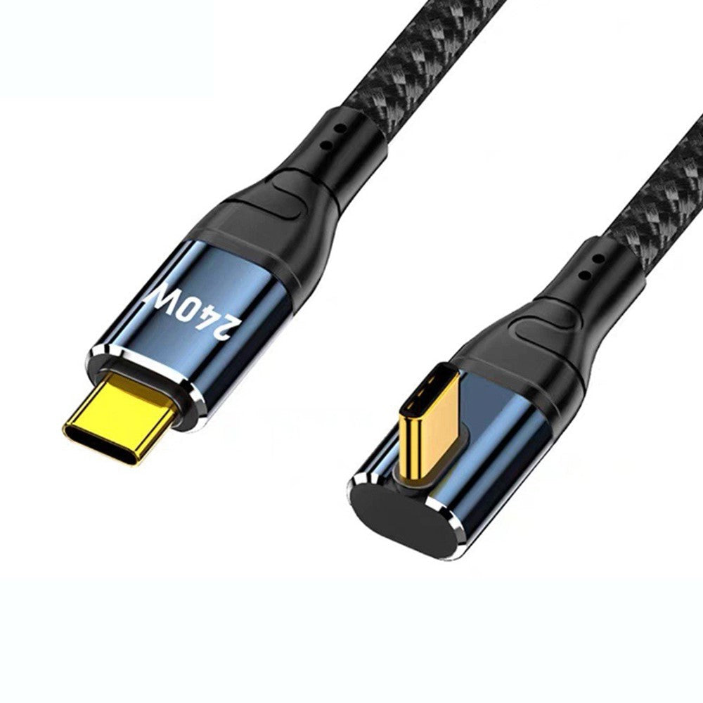 D24210 1m Center Right Angle USB-C to USB-C Cable PD 240W Fast Charging Data Cord for Laptop