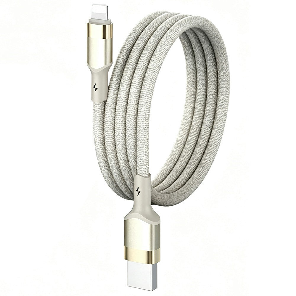LDNIO LS351-L 1m USB-A til iP (5-14) Flettet Kabel 50W Hurtig Opladning Forstærket Metalkonnektor Datakabel
