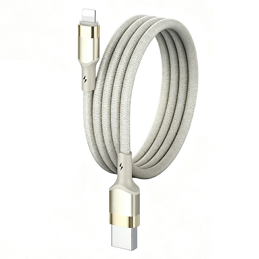 LDNIO LS352-L 2m USB-A to iP (5-14) Cable 50W Fast Charging Braided Date Cord with Reinforced Metal Connector for iPhone iPad
