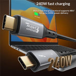 LDNIO TC10c 50cm USB4.0 Cable USB-C to USB-C 240W Fast Charging 8K Video 40Gbps Data Transfer Cable Compatible with Thunderbolt 3 / 4