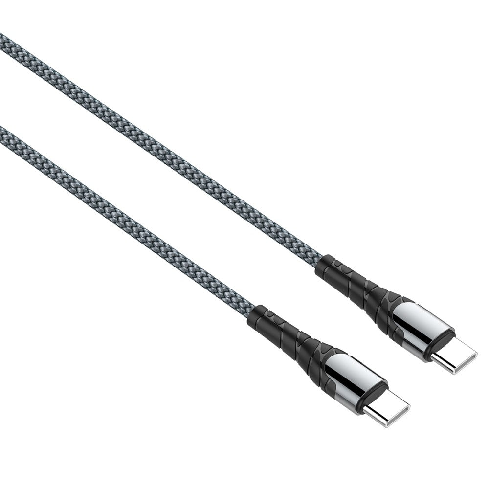 LDNIO LC101 2m USB-C til USB-C kabel 65W PD hurtigopladende flettet datakabel til telefon tablet