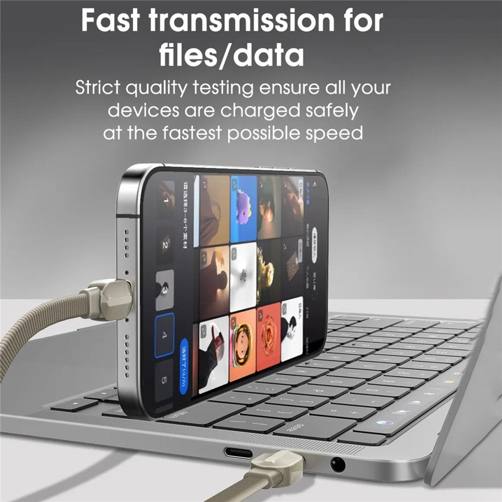 LDNIO LC212C 2m USB-C to USB-C Cable PD 65W Fast Charging Braided Data Cable for Laptop Tablet Phone