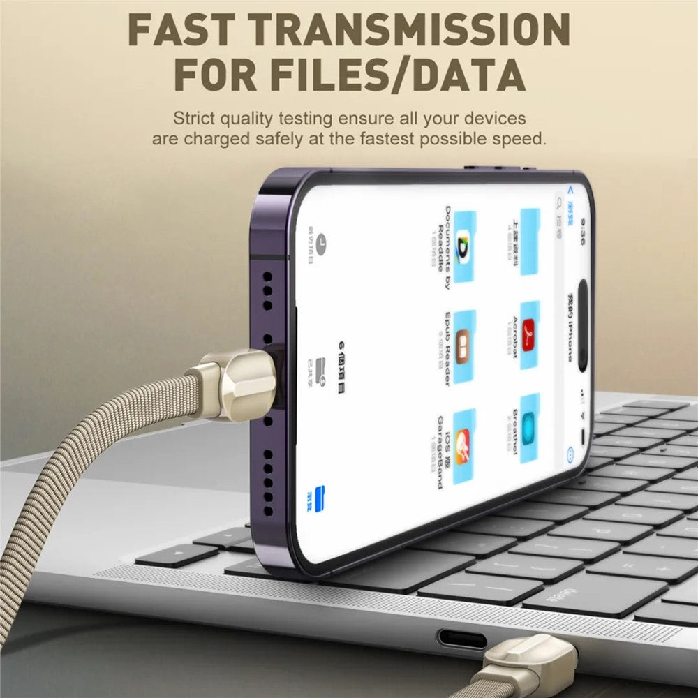 LDNIO LC211i 1 m Type-C til iP (5-14) kabel PD 30W hurtigopladende flettet datakabel til iPhone 8-14