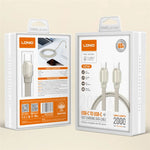 LDNIO LC211i 1 m Type-C til iP (5-14) kabel PD 30W hurtigopladende flettet datakabel til iPhone 8-14