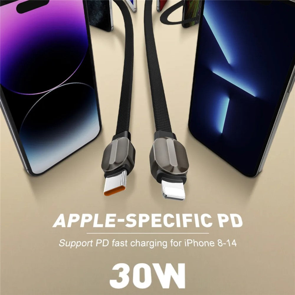 LDNIO LC212i 2m USB-C to iP (5-14) Cable PD 30W Fast Charging Briaded Data Cord for iPhone 8-14 iPad