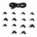 100W PD Fast Charging Cable Kit USB-C to DC Adapter Cable with 14Pcs DC Adapters for Laptop