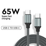 LDNIO LC441C 1m USB-C til USB-C Kabel 65W PD Hurtigopladning Flettet Datakabel til iPhone 15-serien
