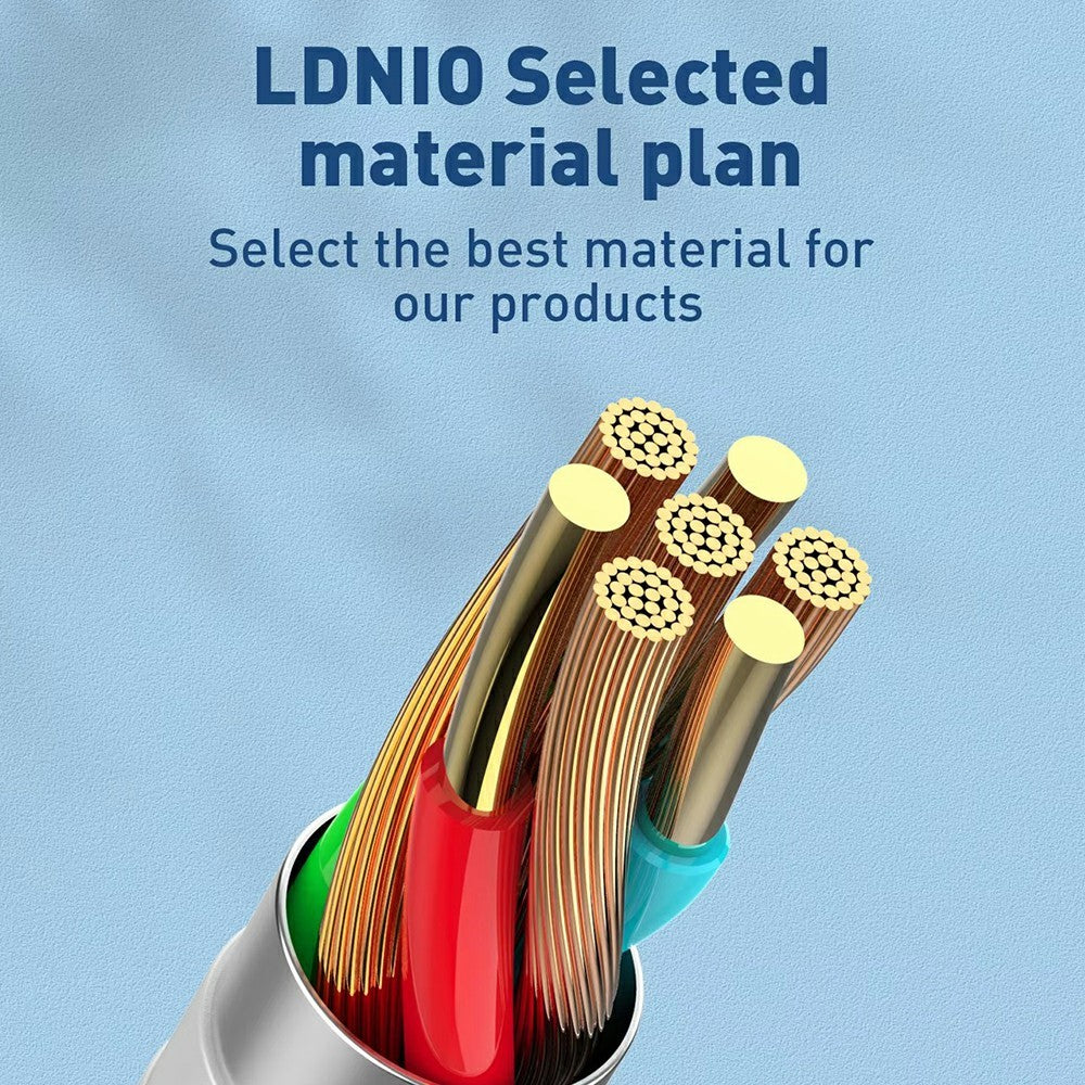 LDNIO LC611C 1m 65W PD Fast Charging Cable USB-C to USB-C Data Sync Cable for Phone Tablet