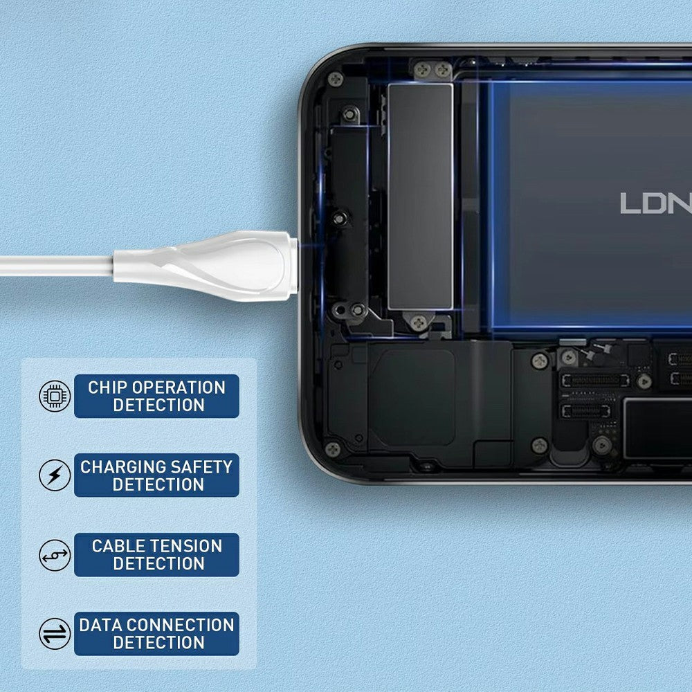 LDNIO LC612C 2m 65W PD Fast Charging Cable USB-C to USB-C Data Sync Cable for Phone Tablet