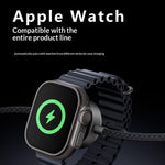 CWAP3-100W 3-i-1 PD 100W hurtigopladningskabel USB-C til USB-C-ledning kompatibel med MagSafe 3 / iWatch