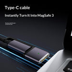 CWAP3-100W 3-i-1 PD 100W hurtigopladningskabel USB-C til USB-C-ledning kompatibel med MagSafe 3 / iWatch