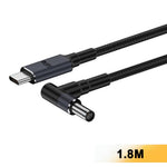 K696-6 1.8m Type-C Male to Right Angle DC 6.0 x 3.7mm Adapter Cable 140W PD Fast Charging Converter for Laptop