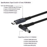 K696-6 1.8m Type-C Male to Right Angle DC 6.0 x 3.7mm Adapter Cable 140W PD Fast Charging Converter for Laptop