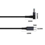 K696-6 1.8m Type-C Male to Right Angle DC 6.0 x 3.7mm Adapter Cable 140W PD Fast Charging Converter for Laptop