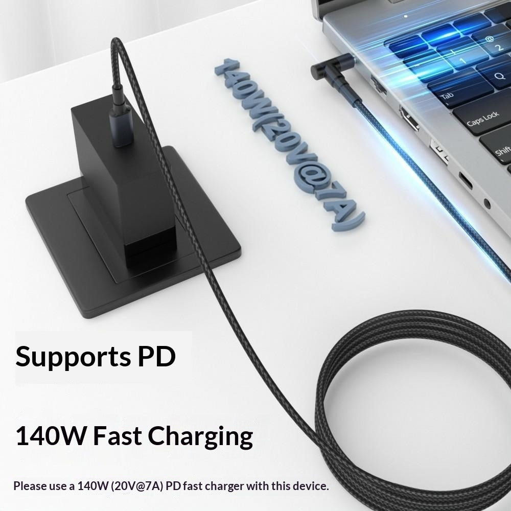 K696-8 1.8m Cable for Dell Laptop Type-C Male to 7.4 x 5.0mm DC Adapter Cable 140W PD Fast Charging Converter