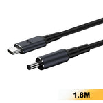 K696-9 1.8m Type-C Male to DC 5.5 x 2.1mm Adapter Cable 140W PD Fast Charging Converter for Laptop