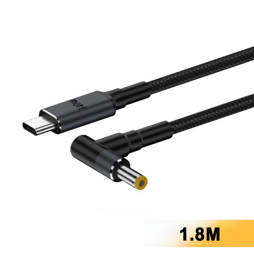 K696-10 1,8 m Type-C til 5,5 x 2,5 mm DC-adapterkabel 140W PD hurtigopladende nylondækket strømomformer til bærbar computer