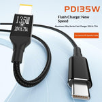 K003-135W 2m Type-C to  Square Connector 135W PD Trick-Charging Cable with Built-in Spoofing Chip for Legion Laptop