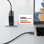 K003-135W 2m Type-C to  Square Connector 135W PD Trick-Charging Cable with Built-in Spoofing Chip for Legion Laptop