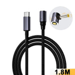 K0168 1.8m Type-C to DC Magnetic Charging Cable PD 100W Fast Charge Nylon Braided for Laptop