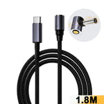 K0168 1.8m Type-C to DC Magnetic Charging Cable PD 100W Fast Charge Nylon Braided for Laptop