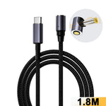K0168 1.8m Type-C to DC Magnetic Charging Cable PD 100W Fast Charge Nylon Braided for Laptop