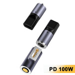 K0165-1 Type-C Han til DC 8-benet magnetisk adapter 100W PD Lynopladende strømkabeladapter til MacBook Laptop