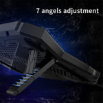 COOLCOLD Ice Magic 6 Laptop køleplade, RGB-lys, justerbar højde, Notebook Cooler Stand