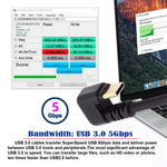 UC-101-DN 0,3 m USB3.0 Type-A til USB-C strøm-/datakabel 90-graders nedadvendt modsat U-form