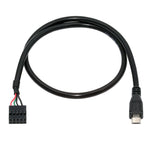 U2-018-MM USB 2.0 Motherboard 9pin 10pin Header to Micro USB 5pin Cable 50cm for Mini Monitor Sensor Panel Camera