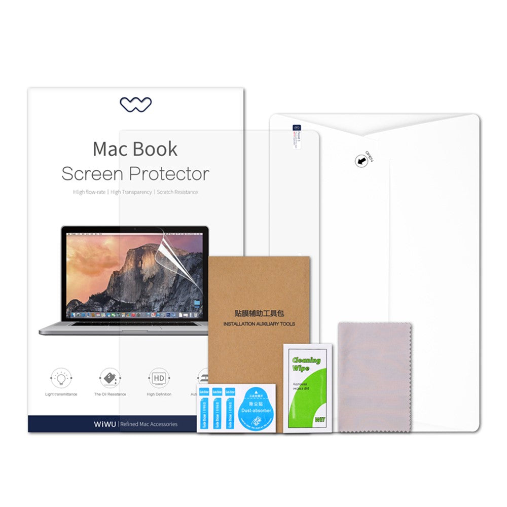 WIWU 2Pcs / Pack Full Coverage Anti-Scratch HD Clear PET Shield for MacBook Pro 16 inch (2024) M4 A3403 / A3186 / (2023) M3 A2991 / M2 A2780 / (2021)