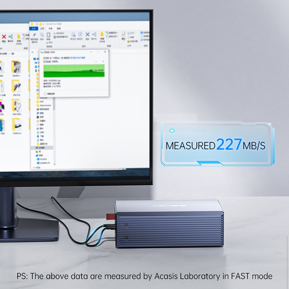 ACASIS EC-7352 Dual Bay Hard Drive Enclosure USB 3.0 External RAID Enclosure for 2.5 / 3.5 Inch SATA HDD SSD Up to 48TB