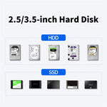 ACASIS EC-7352 Dual Bay Hard Drive Enclosure USB 3.0 External RAID Enclosure for 2.5 / 3.5 Inch SATA HDD SSD Up to 48TB