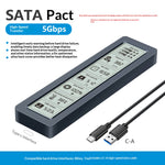 SHUOLE SL-TN26-P M.2 Smart Display SSD Enclosure USB 3.2 Type-C 5Gbps Aluminum Alloy Hard Drive Case for PC Laptop