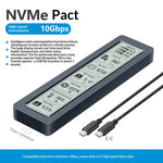 SHUOLE SL-TP26-P M.2 NVMe SSD-kabinett med smart skärm USB3.2 Gen2 10 Gbps hårddiskfodral för 2230/2242/2260/2280