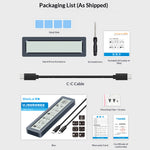 SHUOLE SL-TP26-P M.2 NVMe SSD-kabinett med smart skärm USB3.2 Gen2 10 Gbps hårddiskfodral för 2230/2242/2260/2280