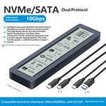 SHUOLE SL-TNP26-P M.2 SSD-kabinet Smart Digitalt Display Eksternt Harddisk-kabinet USB3.2 Gen2 10Gbps til NVMe SATA Dual-protokol