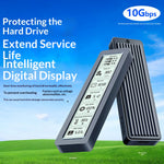 SHUOLE SL-TNP26-P M.2 SSD-kabinet Smart Digitalt Display Eksternt Harddisk-kabinet USB3.2 Gen2 10Gbps til NVMe SATA Dual-protokol