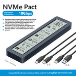 SHUOLE SL-TP26-P M.2 NVMe SSD Enclosure with Smart LED Display USB 3.2 Gen2 10Gbps External Hard Drive Case for PC Phone TV Gaming Console
