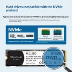 SHUOLE SL-TP26-P M.2 NVMe SSD Enclosure with Smart LED Display USB 3.2 Gen2 10Gbps External Hard Drive Case for PC Phone TV Gaming Console