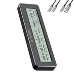 SHUOLE SL-TNP18-P M2 NVMe SATA SSD Enclosure 10Gbps USB3.2 Gen2 with LCD Display Aluminum Alloy Hard Drive Case for Mobile / PC / TV