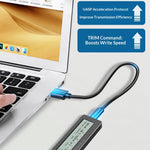 SHUOLE SL-TNP18-P M2 NVMe SATA SSD Enclosure 10Gbps USB3.2 Gen2 with LCD Display Aluminum Alloy Hard Drive Case for Mobile / PC / TV