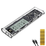 SHUOLE SL-TNP10-P M2 Gen2 Harddisk Kabinet 10Gbps USB3.2 NVMe / SATA Type-C Eksternt SSD-kabinet med Smart Display til Mobil / Tablet