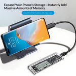 SHUOLE SL-TNP10-P M2 Gen2 Harddisk Kabinet 10Gbps USB3.2 NVMe / SATA Type-C Eksternt SSD-kabinet med Smart Display til Mobil / Tablet